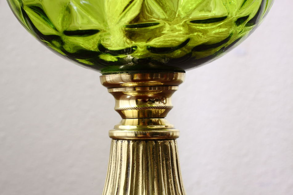 クリスタル&ピスタチオグリーンガラス オイルランプ