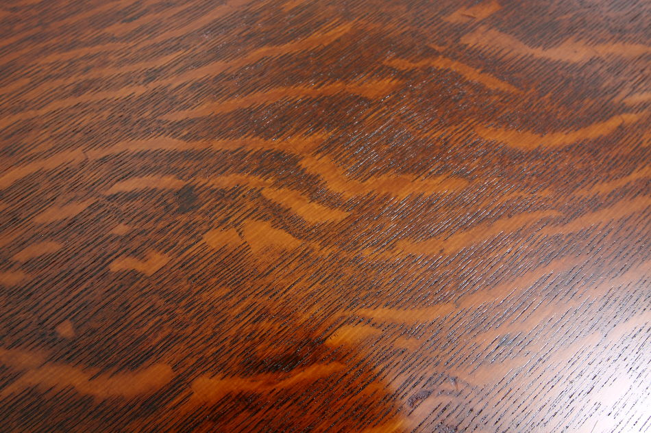 エドワーディアン タイガーオーク レボルビングブックテーブル