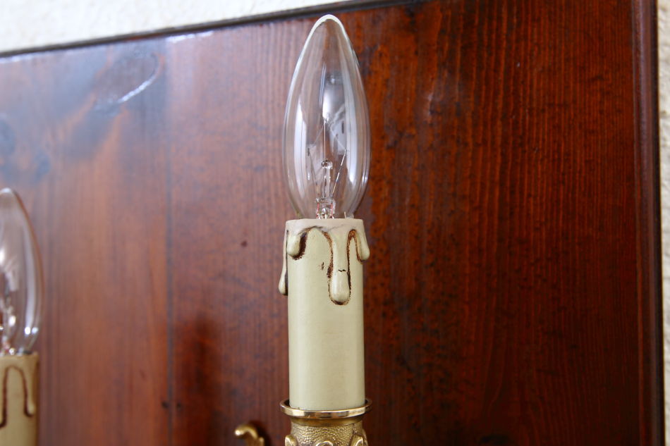 ルイ15世Louis XVスタイル ブラス ブラケットランプ(2灯)/ペア