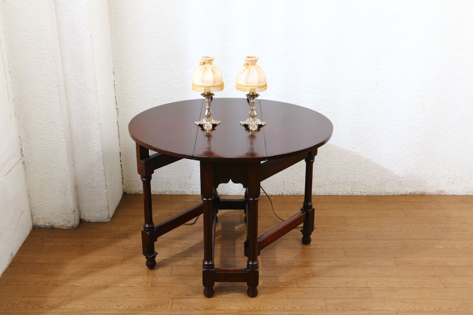 アンティークブラス バルーンシェード テーブルランプ