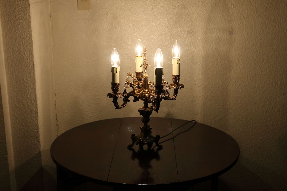 キャンドルスタイル アンティーク テーブルランプ(4灯) 