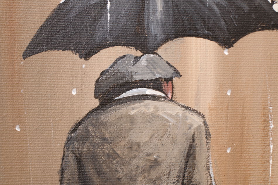 Wander home in the rain / Oil Painting