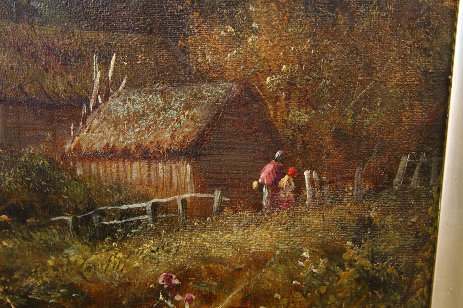 A Country Cottage Scene / Oil Painting
