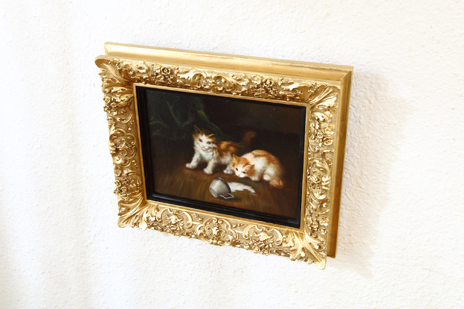 Kittens Playing / Oil Painting