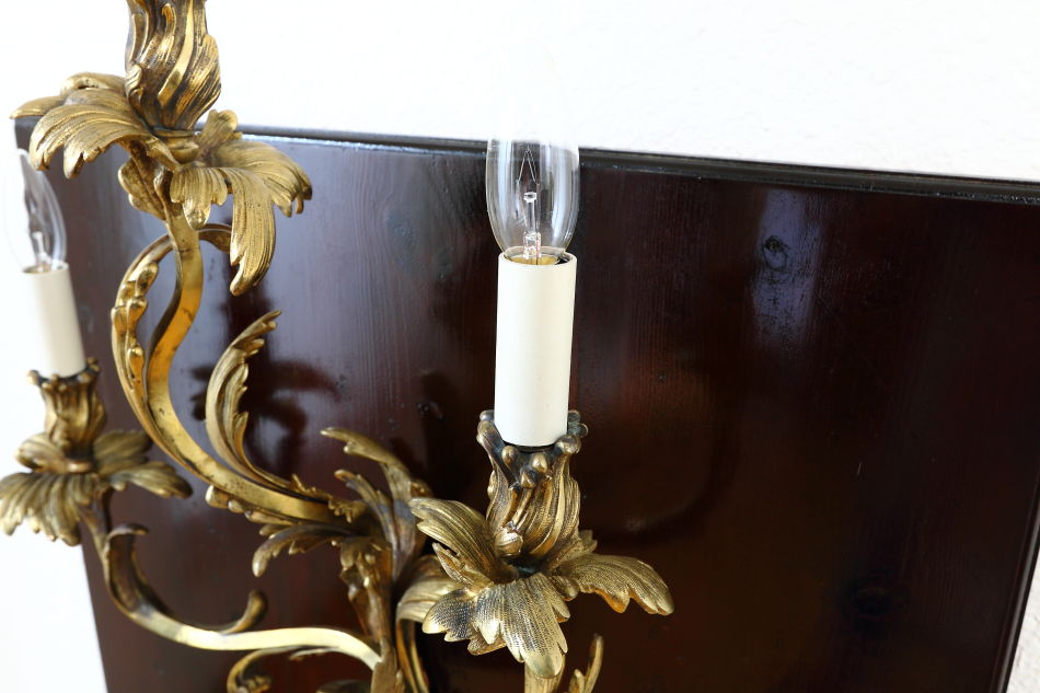 ルイ15世Louis XVスタイル ブラス ブラケットランプ(3灯)